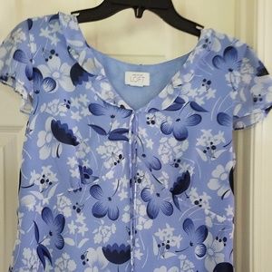 Loft Size Medium Floral Blouse Top  Empire Waist